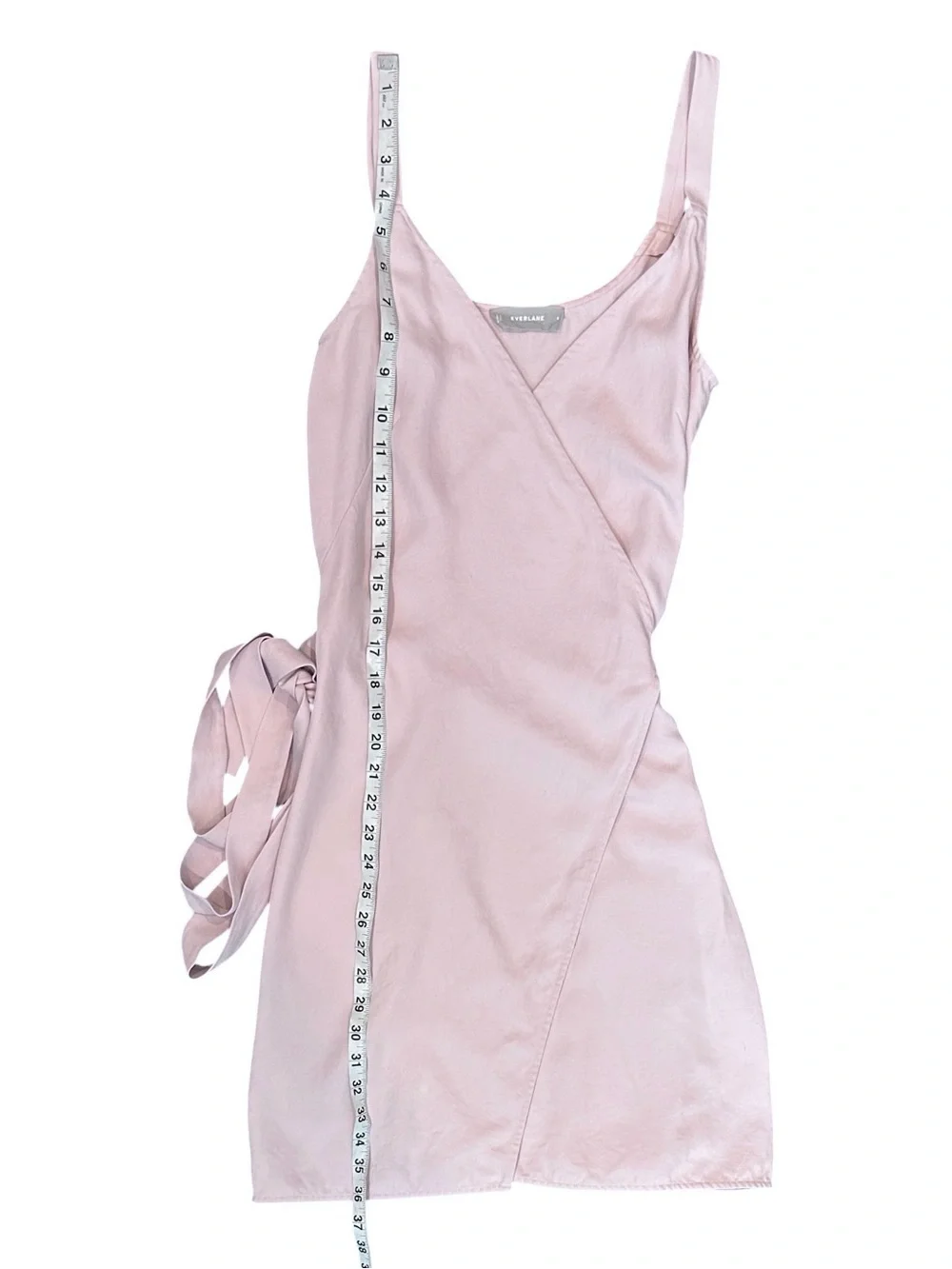 Everlane Japanese GoWeave Sleeveless Wrap Mini Dress Dusty Blush Pink Women’s 4